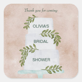 ブライダルシャワーラベル結婚のケーキお願い スクエアシール