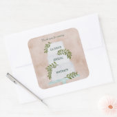 ブライダルシャワーラベル結婚のケーキお願い スクエアシール (封筒)