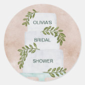 ブライダルシャワーラベル結婚のケーキ封筒用シール ラウンドシール (正面)