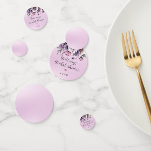 ブライダルシャワーラベンダーウォーターカラーフローラ コンフェッティ (グループ)