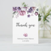 ブライダルシャワーラベンダーウォーターカラーフローラ サンキューカード (スタンド正面)