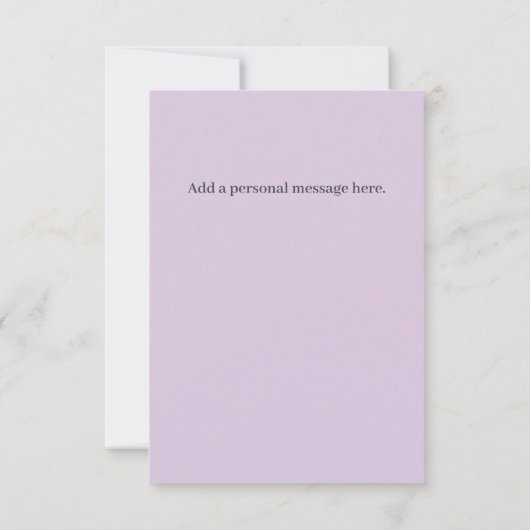 ブライダルシャワーラベンダーウォーターカラーフローラ サンキューカード (裏面)