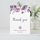 ブライダルシャワーラベンダーウォーターカラーフローラ サンキューカード (スタンド正面)