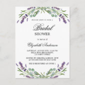 ブライダルシャワーラベンダーバイオレット インビテーションポストカード (正面)