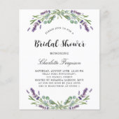 ブライダルシャワーラベンダーフローラ予算招待状 チラシ (正面)