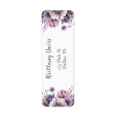 ブライダルシャワーラベンダーフローラ差出人住所 ラベル (正面)