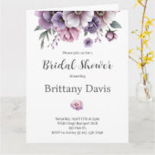 ブライダルシャワーラベンダーフローラ招待状 カード (黄色い花)