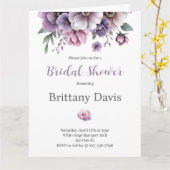 ブライダルシャワーラベンダーフローラ招待状 カード (黄色い花)