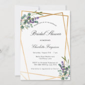 ブライダルシャワーラベンダーユーカリ 招待状 (正面)