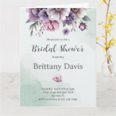 ブライダルシャワーラベンダー&グリーンフローラ招待状 カード (黄色い花)