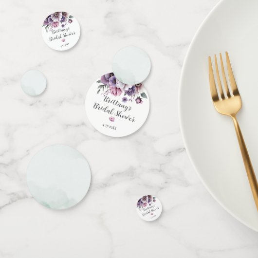 ブライダルシャワーラベンダー&グリーンフローラ コンフェッティ (グループ)