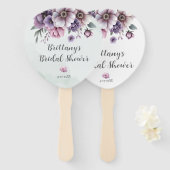 ブライダルシャワーラベンダー&グリーンフローラ ハンドファン (正面&裏面)