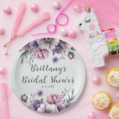 ブライダルシャワーラベンダー&グリーンフローラ ペーパープレート (パーティー)