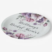 ブライダルシャワーラベンダー&グリーンフローラ ペーパープレート (アングル)