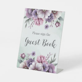 ブライダルシャワーラベンダー&グリーンフローラ 台座サイン