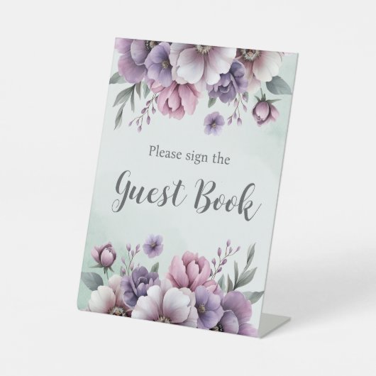 ブライダルシャワーラベンダー&グリーンフローラ 台座サイン (正面)