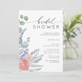 ブライダルシャワーラベンダー&ユーカリプトゥスウォーターカラー 招待状 (スタンド正面)