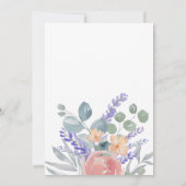 ブライダルシャワーラベンダー&ユーカリプトゥスウォーターカラー 招待状 (裏面)