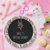 ブライダルシャワーランジェリーパーティーピンクパターン ペーパープレート (パーティー)