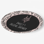 ブライダルシャワーランジェリーパーティーピンクパターン ペーパープレート (アングル)