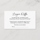 ブライダルシャワーランジェリーラッフルエンクロージャカード エンクロージャーカード (正面)