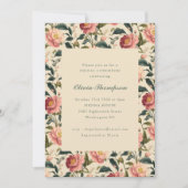 ブライダルシャワーランチョンエレガントヴィンテージソフトフローラ 招待状 (正面)