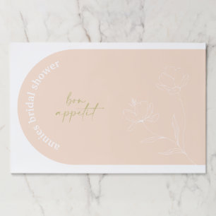 ブライダルシャワーランチョンマットレトロフローラ紙パッドA115 ペーパーパッド