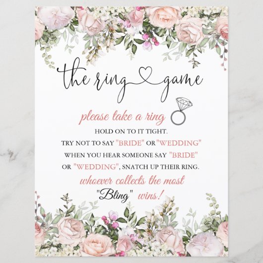 ブライダルシャワーリングや輪ゲームの指示記号 (正面)