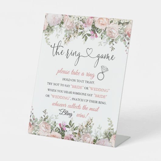 ブライダルシャワーリングや輪ゲームの指示 台座サイン (正面)