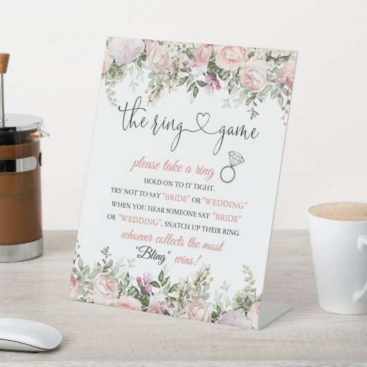 ブライダルシャワーリングや輪ゲームの指示 台座サイン (インサイチュ)