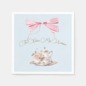 ブライダルシャワーリージェンシーティーパーティーエレガントリボン スタンダードカクテルナプキン (正面)