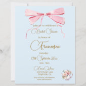 ブライダルシャワーリージェンシーティーパーティーエレガント招待状 (正面)