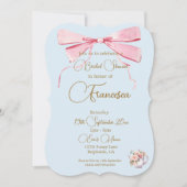 ブライダルシャワーリージェンシーティーパーティーエレガント招待状 (正面)
