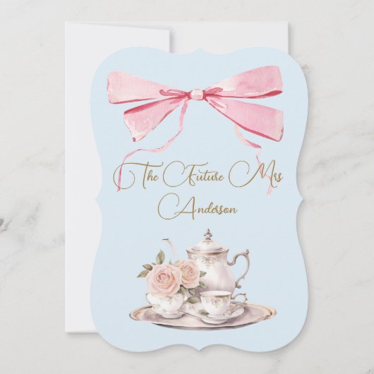 ブライダルシャワーリージェンシーティーパーティーエレガント招待状