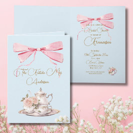 ブライダルシャワーリージェンシーティーパーティーエレガント招待状 ノートカード