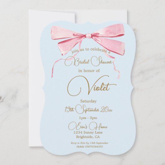 ブライダルシャワーリージェンシーティーパーティーシルエットリボン (正面)