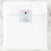 ブライダルシャワーリージェンシーティーパーティーシルエットリボン スクエアシール (バッグ)