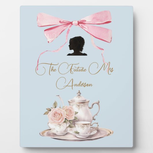 ブライダルシャワーリージェンシーティーパーティーシルエットリボン フォトプラーク (正面)