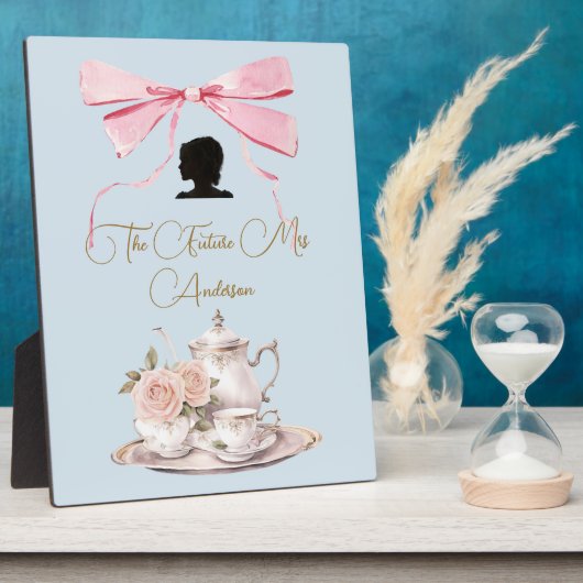 ブライダルシャワーリージェンシーティーパーティーシルエットリボン フォトプラーク (側面)