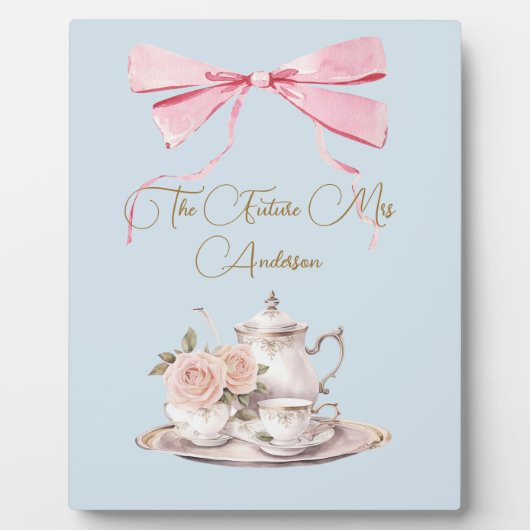 ブライダルシャワーリージェンシーティーパーティーピンクリボン フォトプラーク (正面)