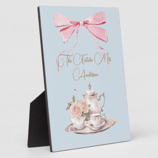 ブライダルシャワーリージェンシーティーパーティーピンクリボン フォトプラーク (側面)