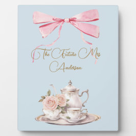 ブライダルシャワーリージェンシーティーパーティーピンクリボン フォトプラーク