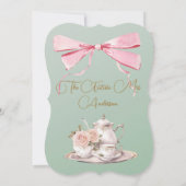 ブライダルシャワーリージェンシーパーティーセージエレガント招待状 (裏面)