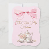 ブライダルシャワーリージェンシーパーティーピンクエレガント招待状 (裏面)