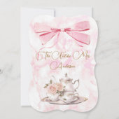 ブライダルシャワーリージェンシーパーティーピンクリボン招待状 (裏面)