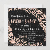 ブライダルシャワーリースグリッターバラ金ゴールドスカイスターズ 招待状 (正面)