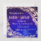 ブライダルシャワーリースバラ金ゴールドスカイスターズインディゴ 招待状 (正面)