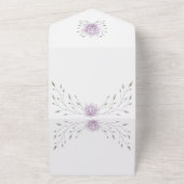 ブライダルシャワーリーフとピンクロータス オールインワン招待状 (外側)