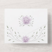 ブライダルシャワーリーフとピンクロータス オールインワン招待状 (裏面)