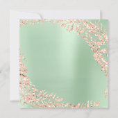 ブライダルシャワーリーフリースピンクローズミントグリーン 招待状 (裏面)